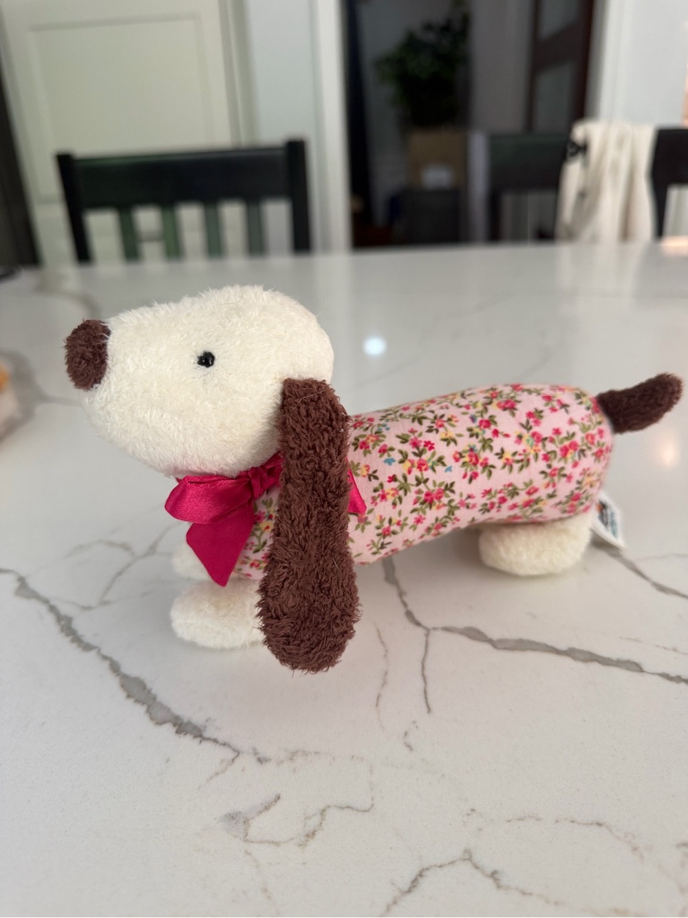 RARE floral Jellycat Dachshund Plush with Pink